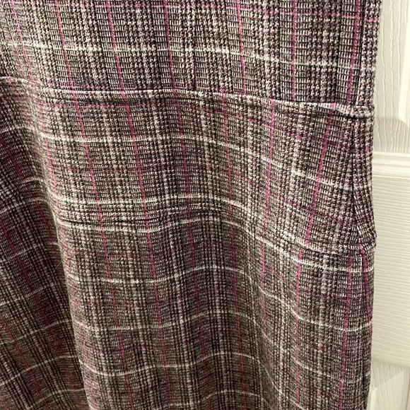 Mango size S tweed checkered office dress. Gray and plum. Cotton blend MNG - Picture 10 of 10